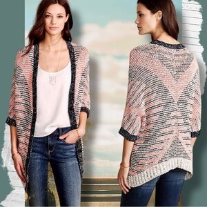 Anthropologie Moth Orange & Blue ‘Carrefour Jacquard Cardigan’ Size Small